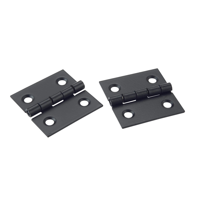 Miniature Hinge Open with Screws - Pair - Style:Broad - Size:1" x 1" - Finish:Oil Rubbed Bronze